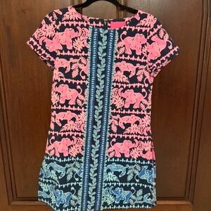 Lilly Pulitzer Elephant Print Skort Dress – Size 4, Bright & Playful 🐘💗💙